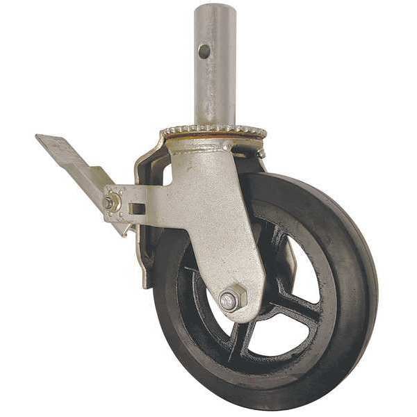 Scaffold Caster, Rubber, 8 in., 500 lb.