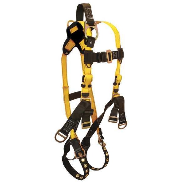 Roughneck Full Body Harness, S, 425 lb., Mating Chest/ Tongue Leg Straps, Back, Hips D-Ring