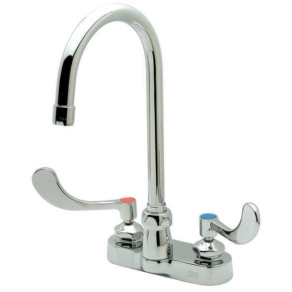 Manual Gooseneck Kitchen/Bathroom Faucet, 4" Mount, Chrome 2 Hole