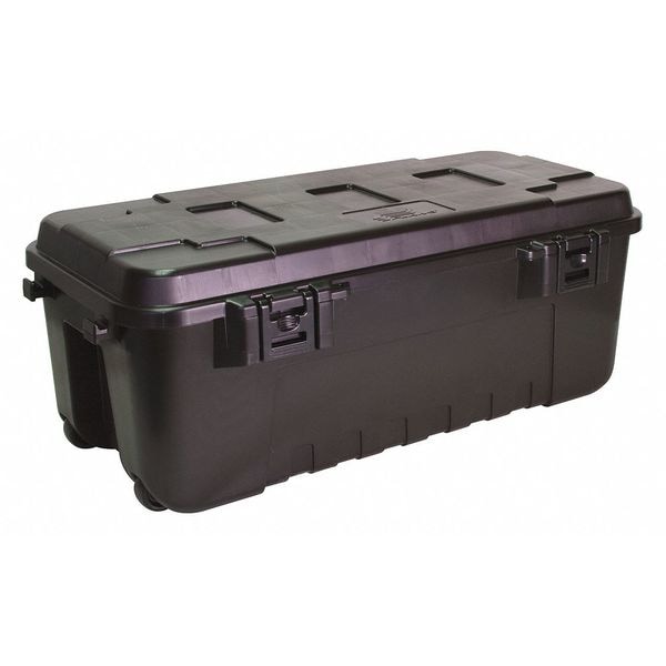 Utility Storage Trunk W/ Lid, 27 gal, 37-3/4 in L x 18-1/4 in W x 14 in H, Black, Plastic