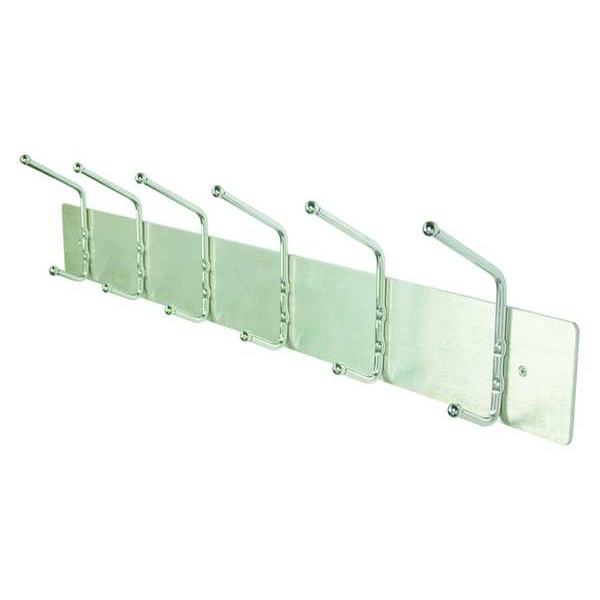 Coat Rack, Silver, 3-3/4 in. D, 36 in. W