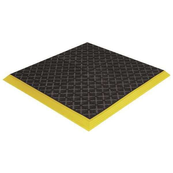 Drainage Mat, Vinyl, Grit, 3 ft 3 in W x 6 ft 6 in L, Black