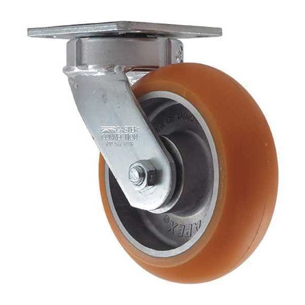 Swivel Plate Caster, Polyurethane, 750 lb.