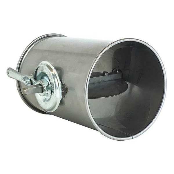 Round Butterfly Dampers, 7 in Duct Dia, Galvanized Steel, 22 ga GA, 7 in W, 8" L, 7 in H