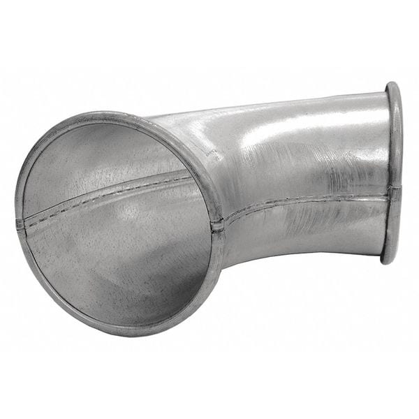 Round 90 Degree Elbow, 7 in Duct Dia, Galvanized Steel, 24 ga GA, 15 5/16 in W, 15-5/16" L, 7 in H