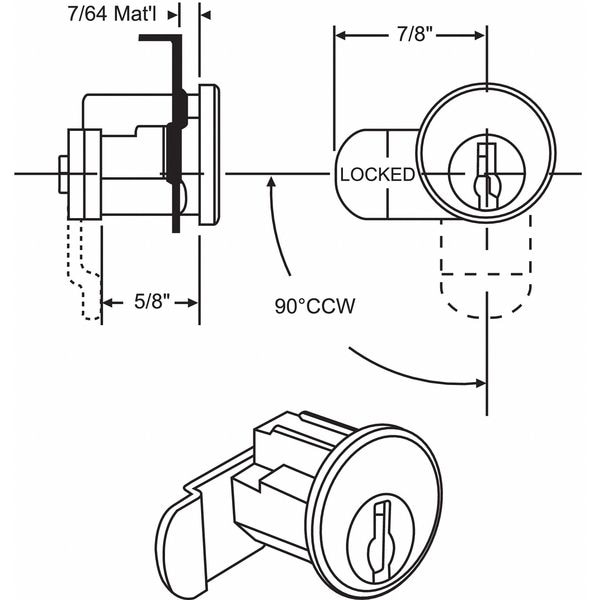 Mailbox Lock, For 4C Pedestal Mailboxes