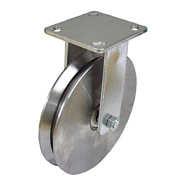 Plate Caster, 1250 lb. Load, Silver Wheel
