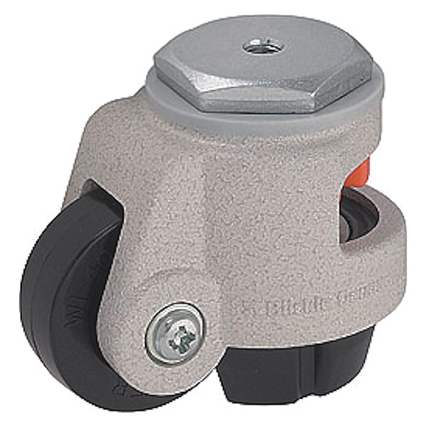 Leveling Caster, 1650lb. Load, Black Wheel
