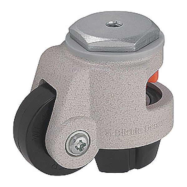 Leveling Caster, 1100lb. Load, Black Wheel