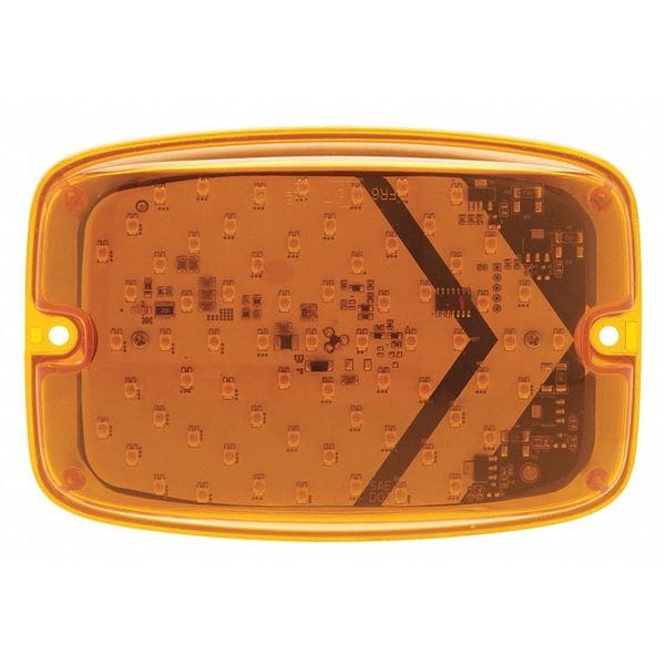 Warning Light, Amber, 12V DC, Variable FPM, Not Applicable Dia.