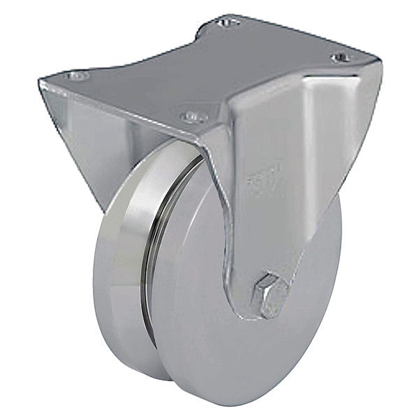 Plate Caster, Rigid, Metal, 7 7/8"H