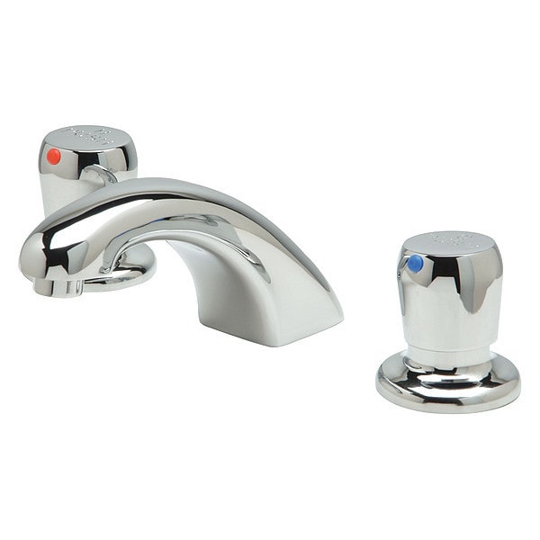 Metering 6" to 20" Mount, 3 Hole Low Arc Bathroom Faucet, Polished chrome