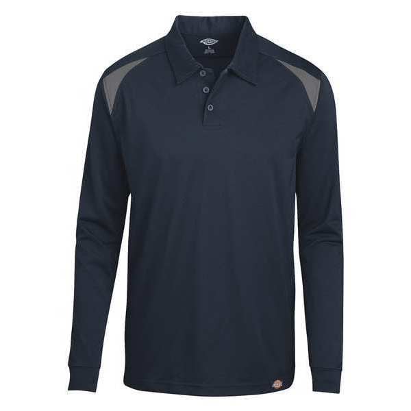 Men's Long Sleeve Shirt, Polyester, Pullover, Gray/Navy, 5XL