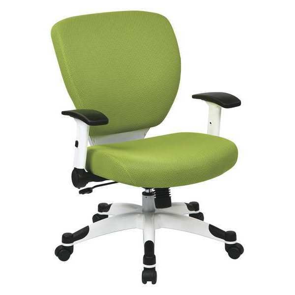 Managerial Chair Desk Chair, Adjustable Arms, 16-3/4" to 19-1/2" Height, Mesh, Green