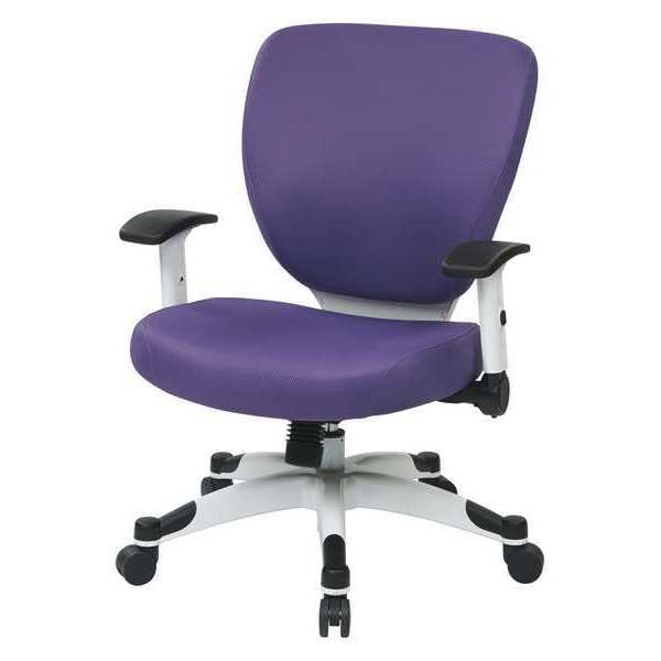 Managerial Chair Desk Chair, Adjustable Arms, 16-3/4" to 19-1/2" Height, Mesh, Purple