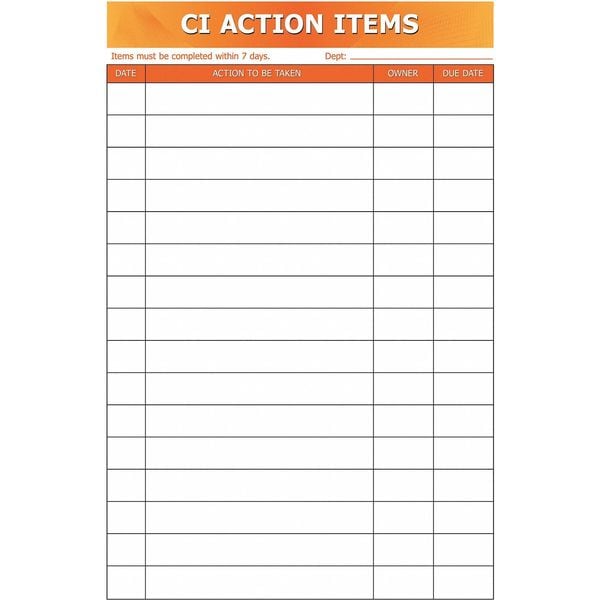 Lean Tracking Board, Plastic, 36 in, 24 in, No Frame Frame, White, Gloss