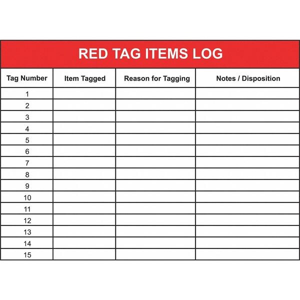 Red Tag Board, Plastic, 36 in, 48 in, No Frame Frame, White, Gloss