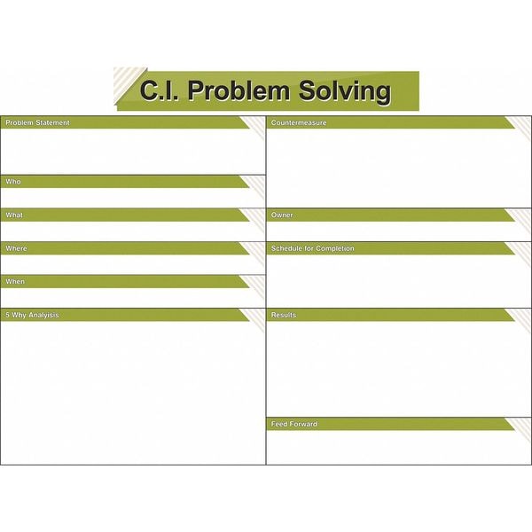 Lean Tracking Board, Plastic, 36 in, 48 in, No Frame Frame, White, Gloss