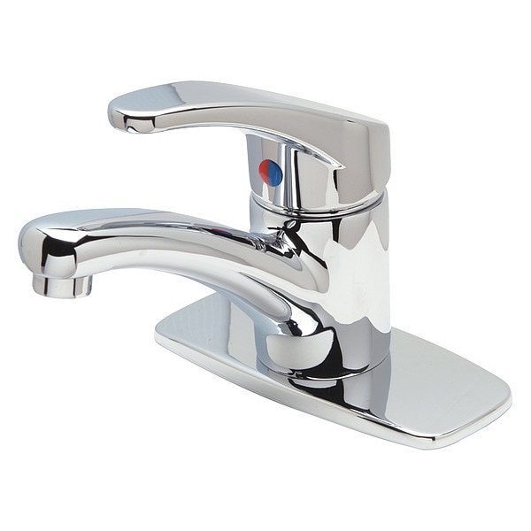 Manual Low Arc Bathroom Faucet, Single Hole Mount, Chrome 1 Hole