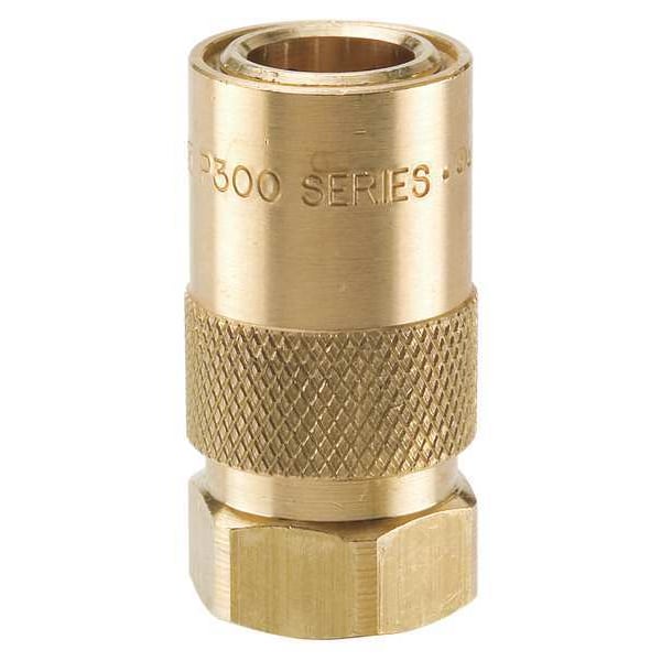 Hydraulic Quick Connect Hose Coupling, Brass Body, Sleeve Lock, 1/8"-27 Thread Size, Moldmate Series