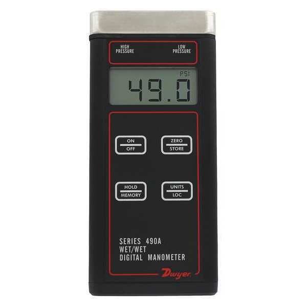 Wet/Wet handheld digital manometer, 0 to 100 psi (0 to 689.5 kPa)