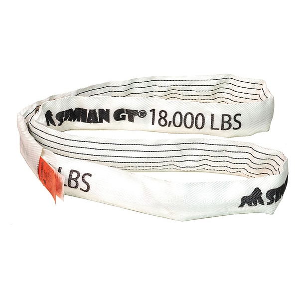 Round Sling, Endless, White, 20ft. L