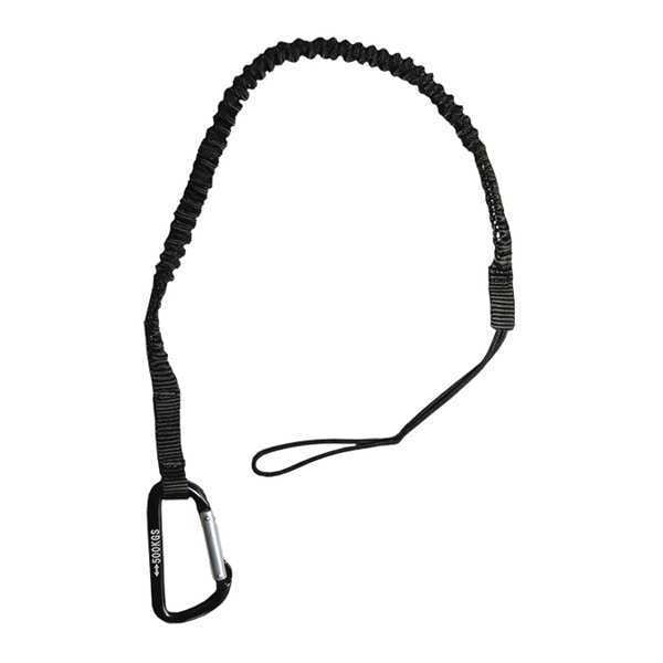 Tool Lanyard, 44inL, Black, 15lb, Carabiner