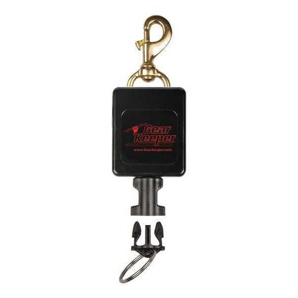 Flashlight Retractor, 32 in. L, Brass, Snap