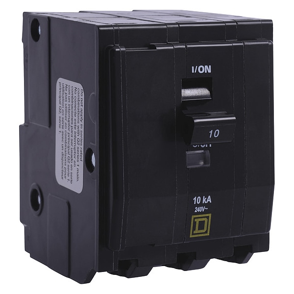 Miniature Circuit Breaker, QO Series, 20A, 3 Pole, 240V AC, 10kA at 120/240V AC