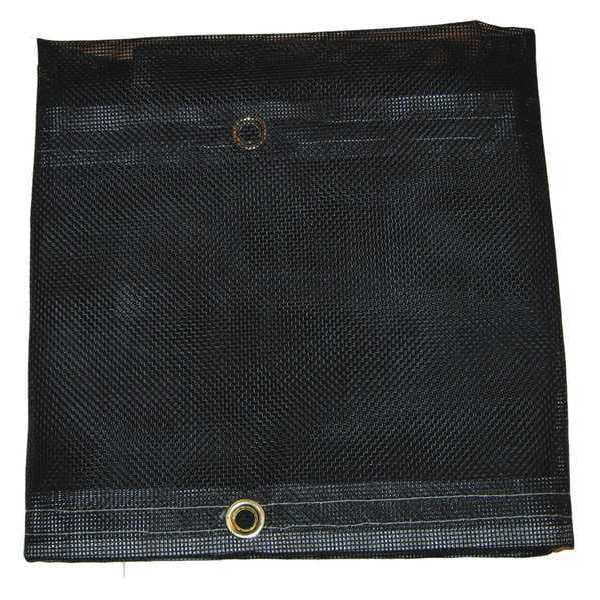 Standard Duty Tarp, 19 ft 6 in x 19 ft 6 in, 5 Mil, Black, Vinyl, Tear Resistant, UV Resistant