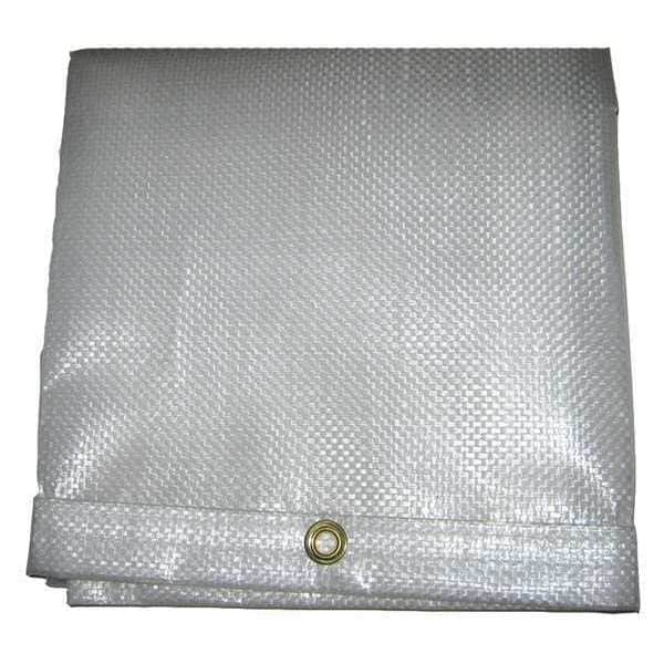 Heavy Duty Tarp, 29 ft 6 in x 47 ft 8 in, 20 Mil, White, Polyethylene, UV Resistant