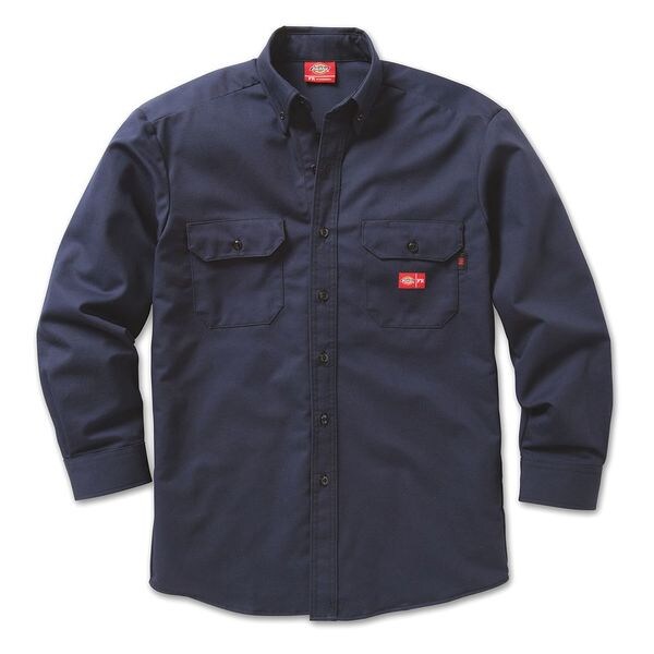 Flame-Resistant Button Down Work Shirt, 9.5 cal/sq cm, XL, 12% Nylon, 88% Cotton