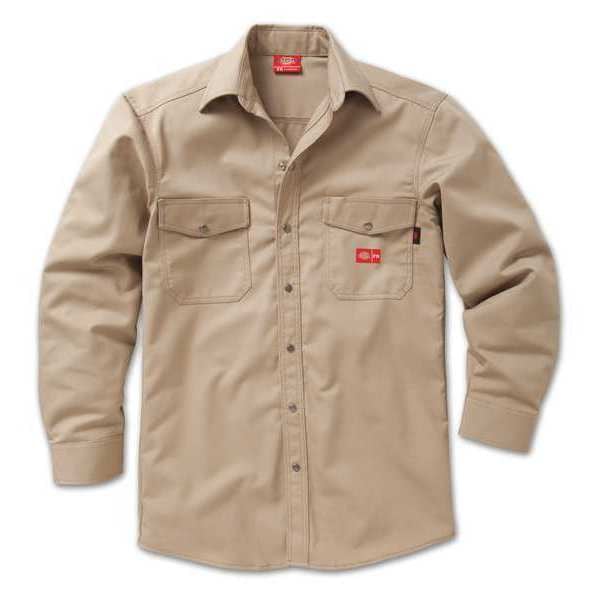 Flame-Resistant Snap Front Shirt, 9.5 cal/sq cm, L, 12% Nylon, 88% Cotton