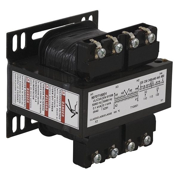 Control Transformer, 100 VA, Not Rated, 120V, 380/277/480/208/240V
