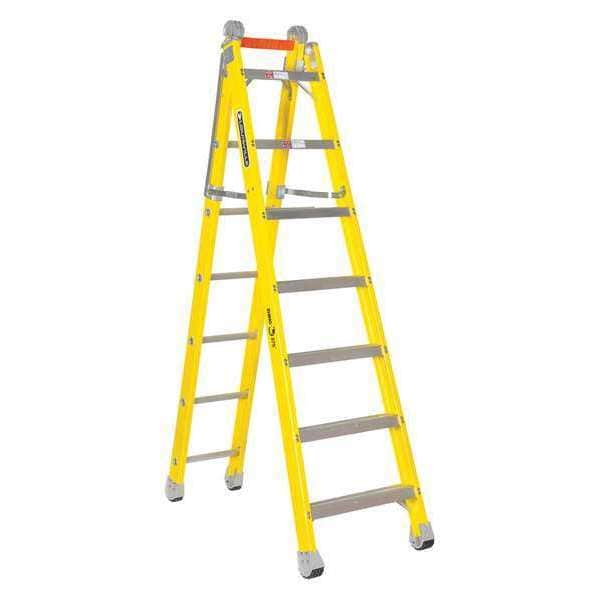 Multipurpose Ladder, Extension Ladder, Stepladder Configuration, 11 ft, Fiberglass