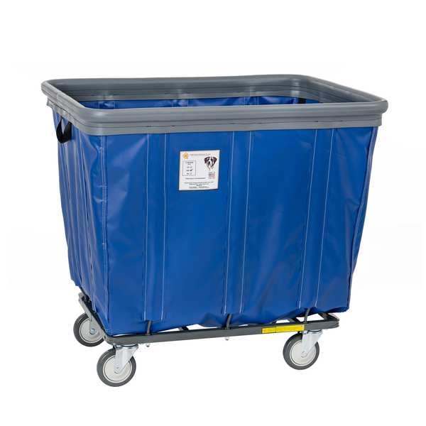Vinyl Basket Truck with Air Cushion Bumper and Steel Base, 14 Bushel, Blue