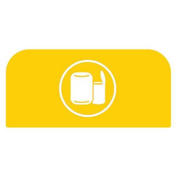 Recycle Label, 8-1/2"H x 1-25/32"W, Ylw