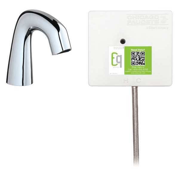 Electronic Sensor Single Hole Mount, 1 Hole Mid Arc Bathroom Faucet, Chrome plated