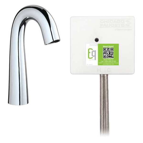 Electronic Sensor Single Hole Mount, 1 Hole Mid Arc Bathroom Faucet, Chrome plated