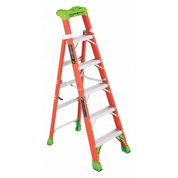 6 ft Fiberglass Stepladder, 300 lb Capacity