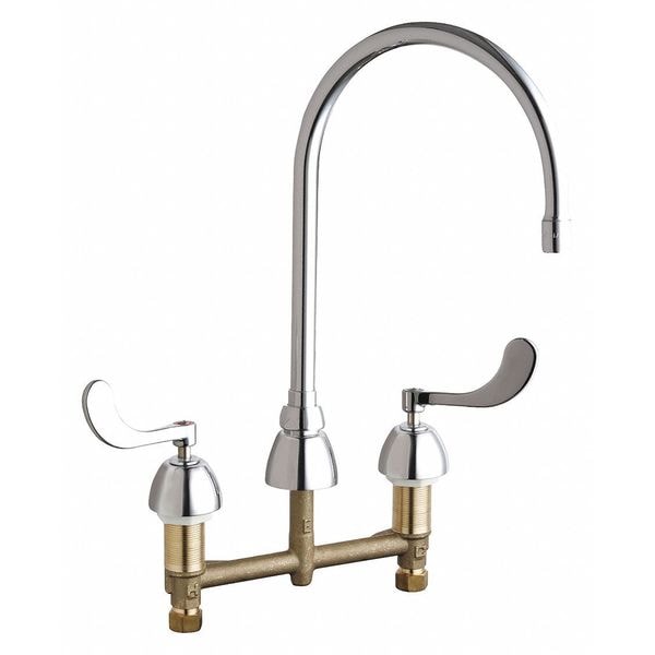 Gooseneck Kitchen/Bathroom Faucet, Manual, 8" Mount, 3 Hole Commercial