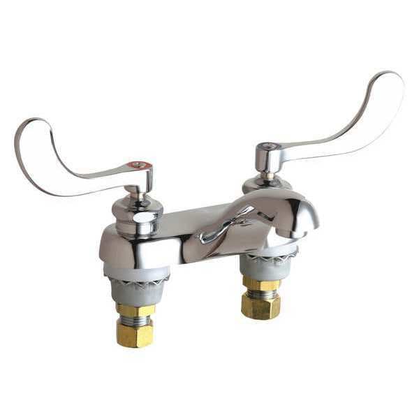 Dual-Handle Bathroom Faucet, 4" Mount, Chrome plated