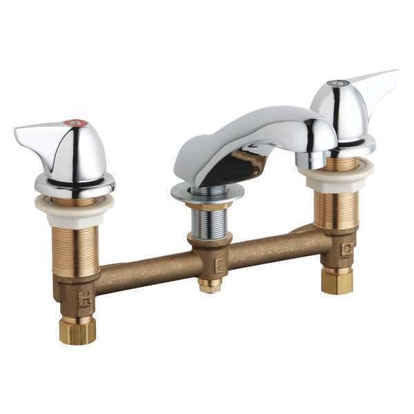 Manual Bathroom Faucet, 8" Mount, Chrome plated