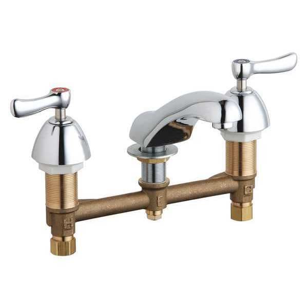 Manual Bathroom Faucet, 8" Mount, Chrome plated