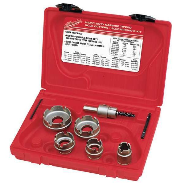 Carbide Cutter Sheet Metal Electrician's Kit - 7PC