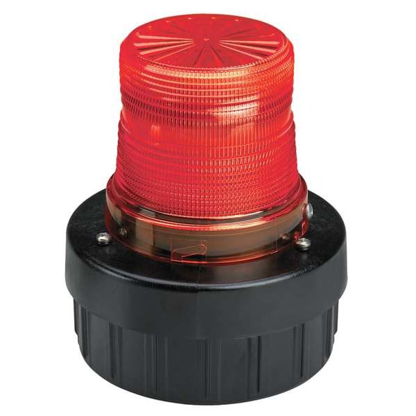 Warning Light, Red, LED, 120V AC, 60, 75 FPM, 5 3/4 in Dia., Surface