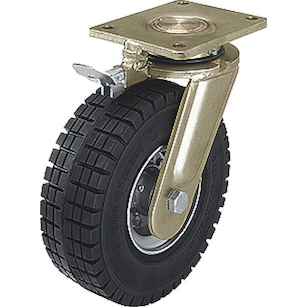 Plate Caster, Swivel, Rubber, 18 5/8"H