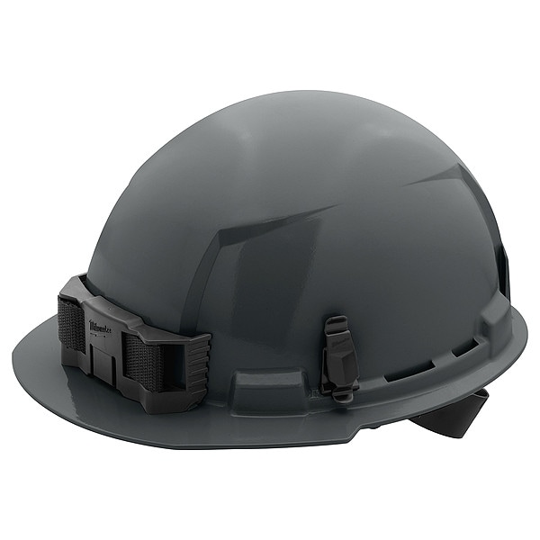 BOLT Gray Front Brim Hard Hat w/4pt Ratcheting Suspension - Type 1, Class E