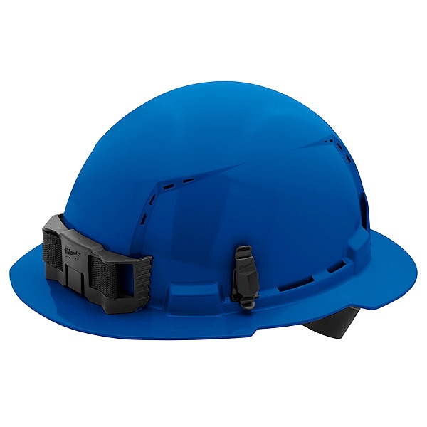 BOLT Blue Full Brim Vented Hard Hat w/4pt Ratcheting Suspension - Type 1, Class C