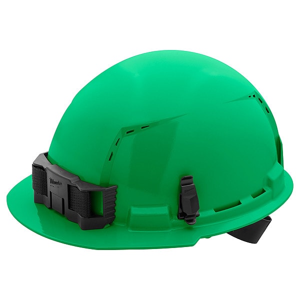 BOLT Green Front Brim Vented Hard Hat w/4pt Ratcheting Suspension - Type 1, Class C